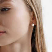 Cercei argint placați cu aur roz cu bobițe și perle naturale albe DiAmanti SK25367GE_W-G Cercei argint placați cu aur roz cu bobițe și perle naturale albe DiAmanti SK25367GE_W-G